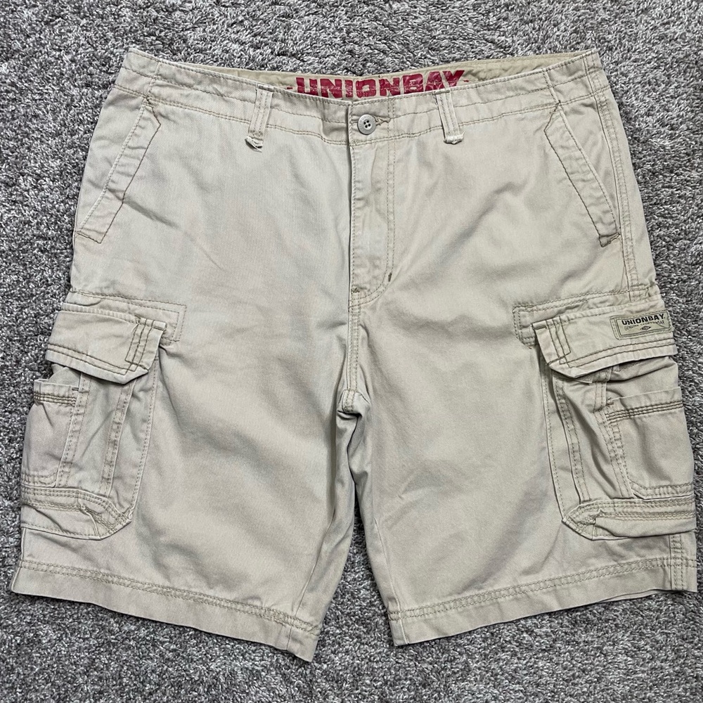 Unionbay Classic Cargo Cotton Khaki Shorts Size 38 Style Code (YB41799)